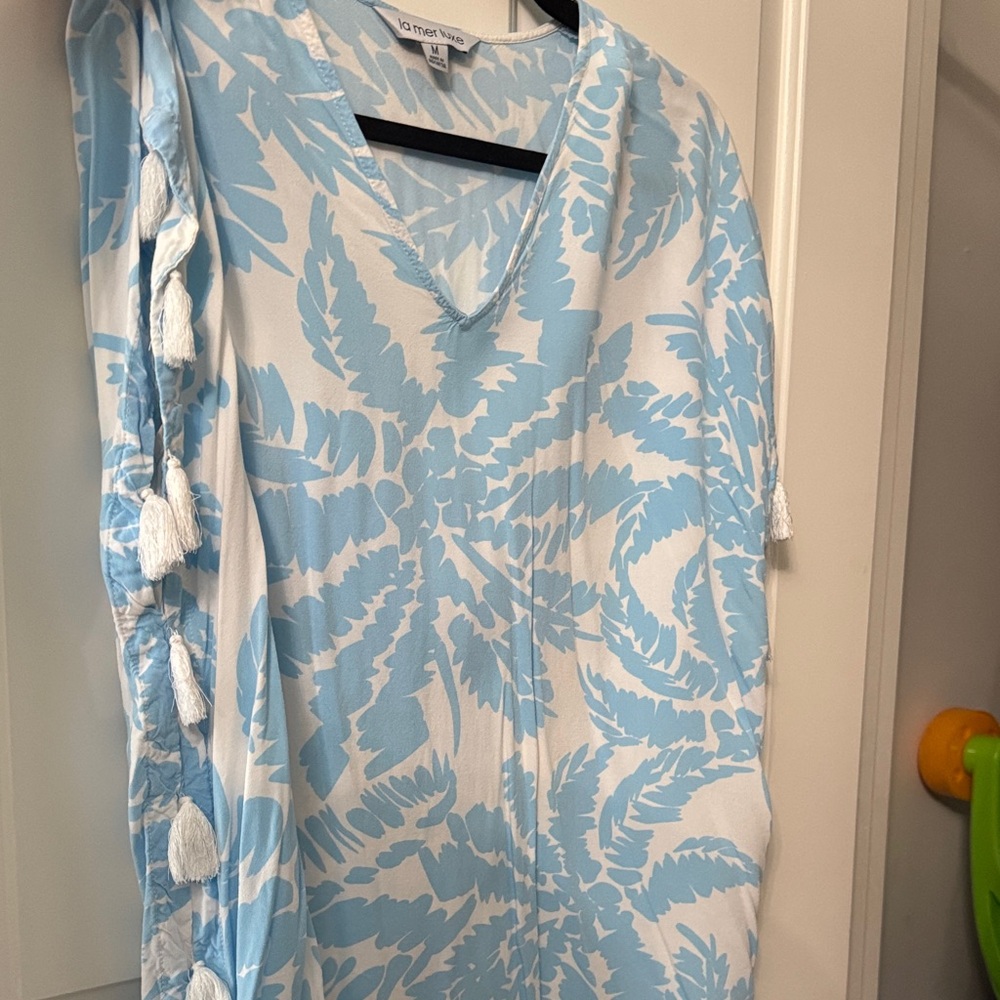 La Mer Luxe Blue and White Swim Coverup